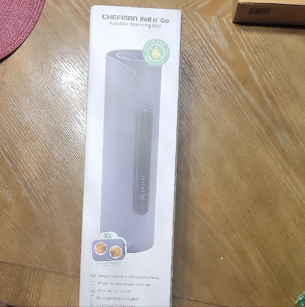 Chefman Roll n' Go Rollable Warming Mat - Gray New In Box Never Used